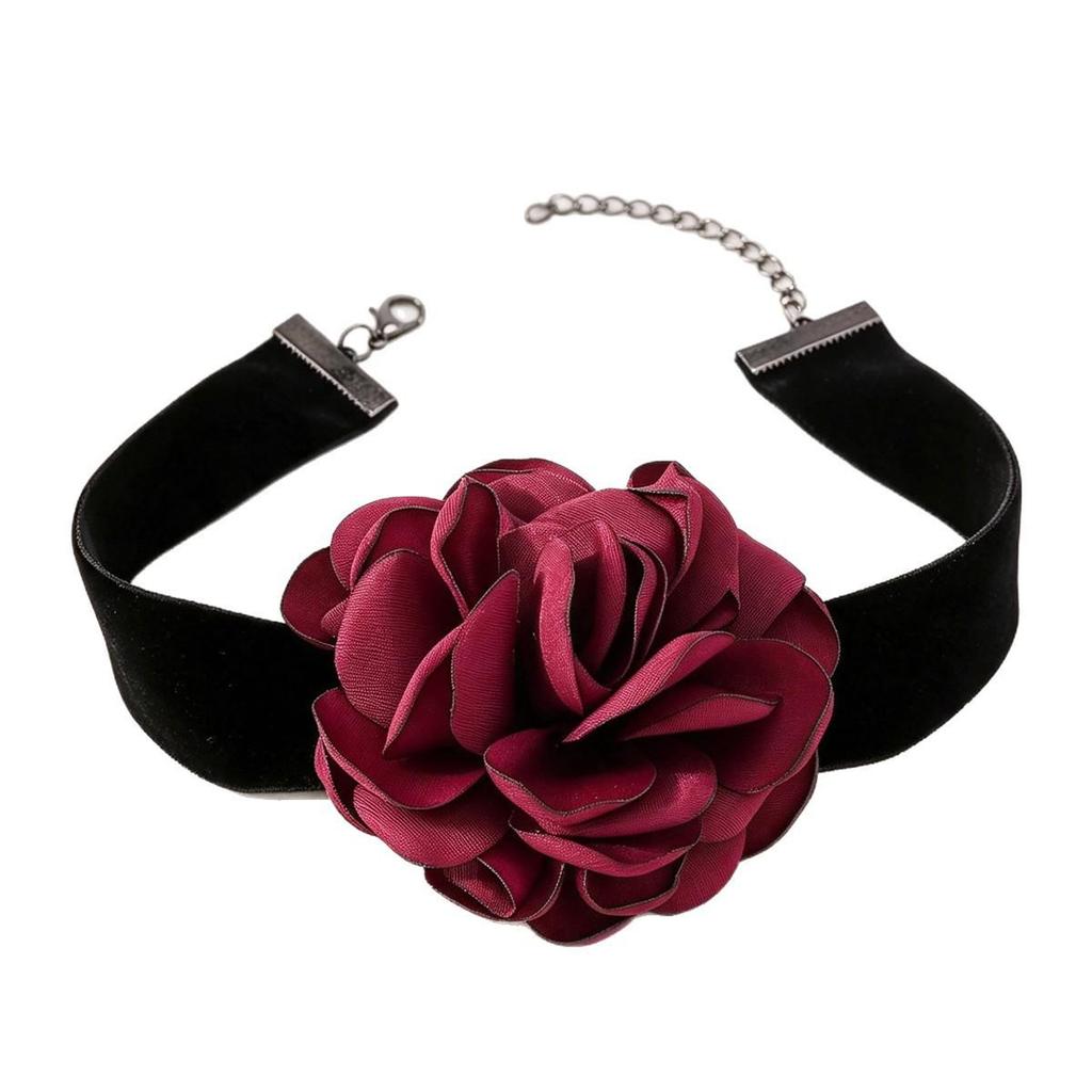 Collana Girocollo Elegante Rosa Stile Europeo - Design Camelia Dolce di Alta Gamma per Donne