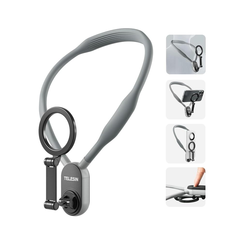 

Magnetic Neck Mount for Phones Cell Phone Holder Stand Hanging on Neck POV/Vlog Selfie Hand Free Necklace Phone Strap Video Recording for iPhone 15 1