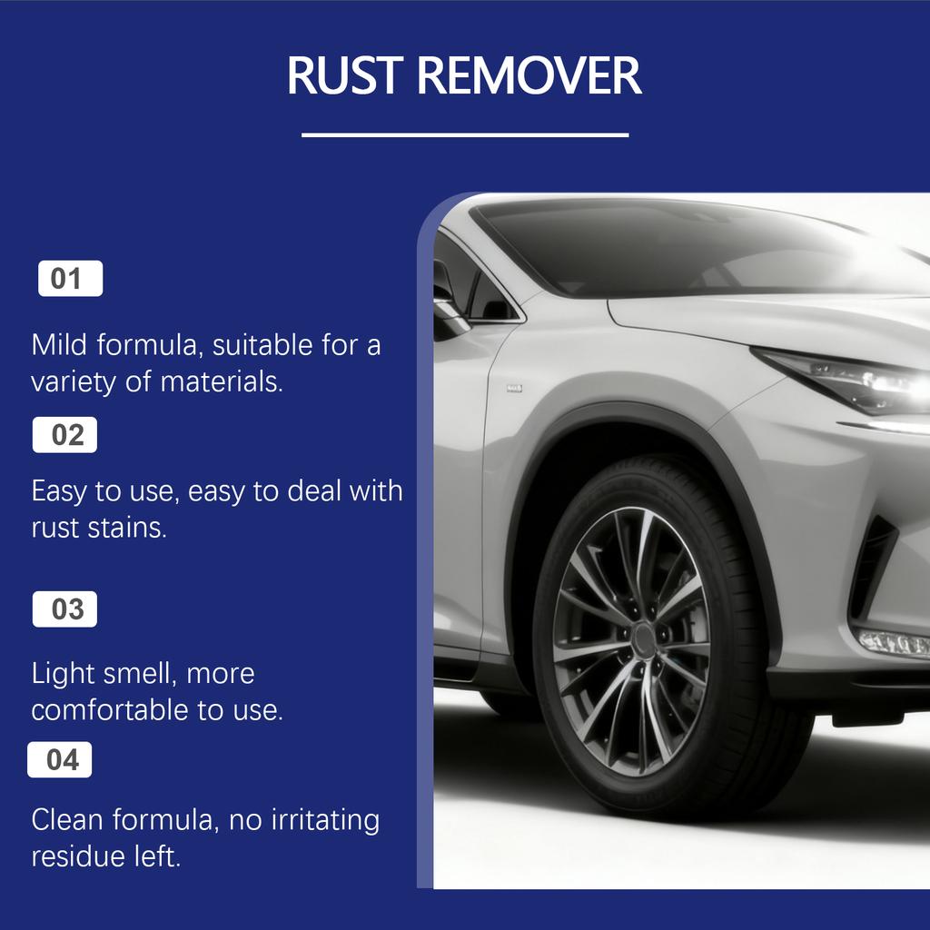 Rust Remover Spray Auto Polishing Cleaner Multipurpose Rust Stain Remover Spray for Car Wheels Household Appliances 50ml