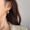 Retro gold C-shaped earrings, personalized niche cold wind stud earrings, women's ins trendy fashion versatile geometric twisted earrings