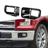 Black Front Bumper Fog Light Lamp Cover Trim Bezels For Ford F150 XLT 2015-2017