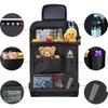 6KJFEIWG Car Seat Back Pocket Kick Car Backseat Holds Flat Table, Guard, Table, Storage, Plates, etc. (Black)