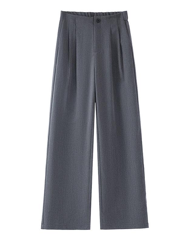 Stylish Women's High-Waisted Stretchy Straight-Leg Pants - Slimming, Loose Fit, Versatile Wide-Leg for Spring/Winter 2026.