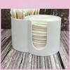 Ps And Bamboo Material Storage Container With Lid For Facial Cotton And Desk Organization