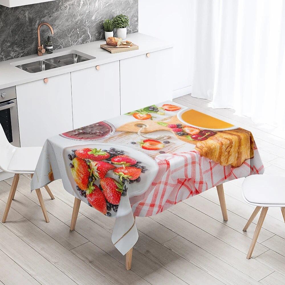 

Скатерть с принтом для гурманов, украшение и декорация стола в ресторане, водонепроницаемая защита от обрастания для кухни и дома 90x140cm