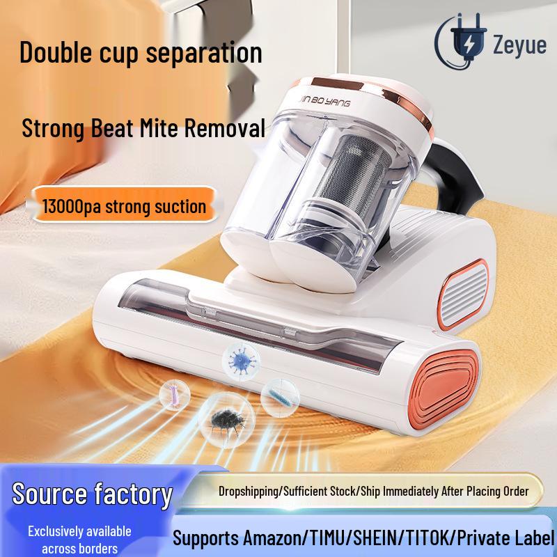 

Special Offer: Double Roller Vacuum Cleaner with Strong Suction for Bed Sterilization and Mite Removal Electric Roller, EU Standard (220V) білий