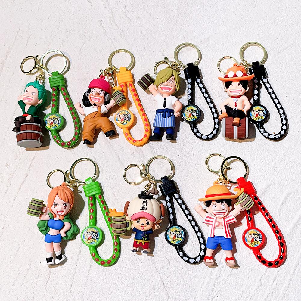 50Styles ONE PIECE Themed Keychain Cute Luffy, Roronoa Zoro, Silicone Toy Doll Key Chain Backpack Decor Small Gifts for Friends