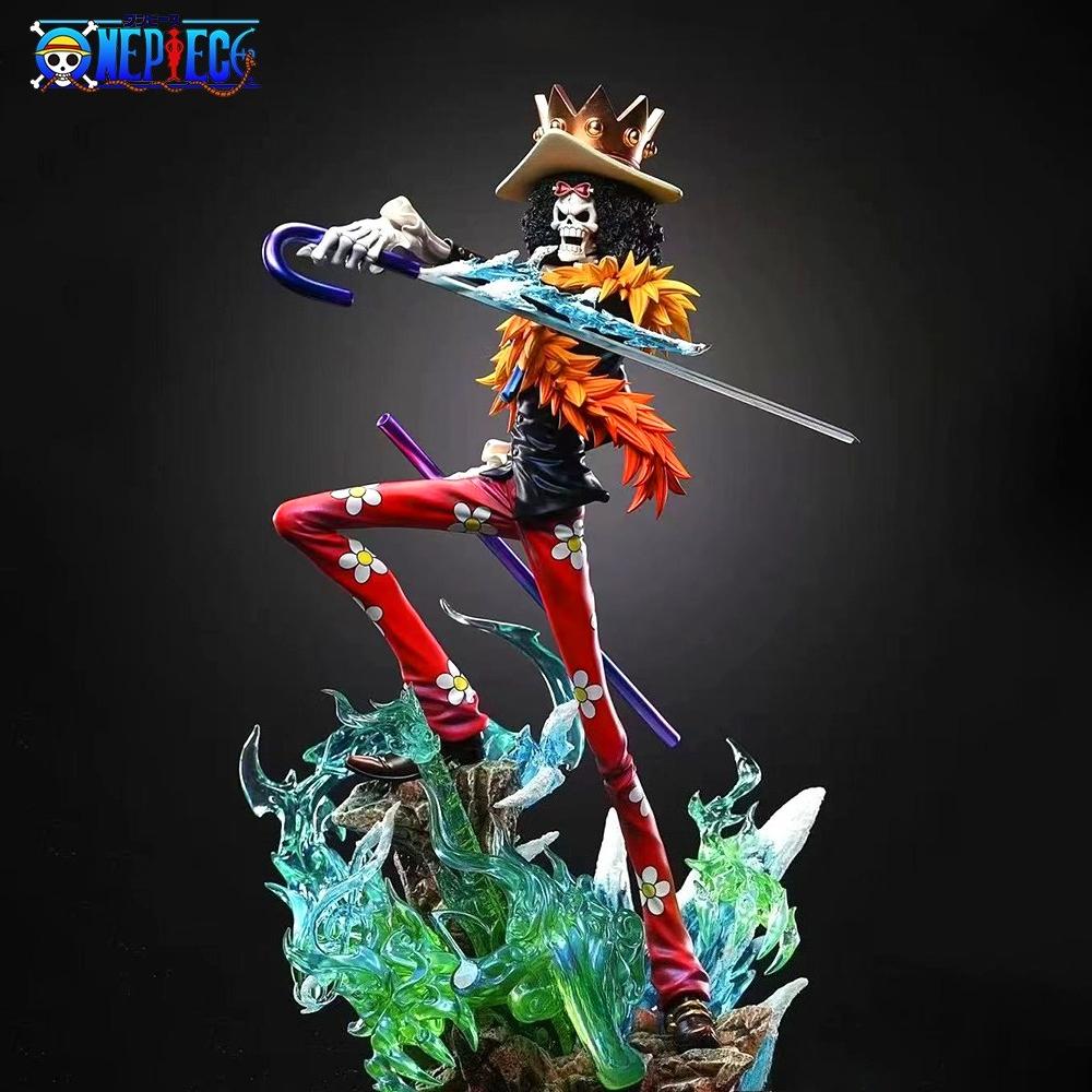 Yiran Toy 1 33Cm/12.99In Anime One Piece Figure Brook Action Figures Pvc Burukku Statue Desktop Ornamen Set Model Playthings Gifts