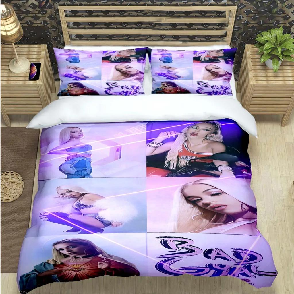 Fashion Spain Female Singer B-Bad G-Gyal Print Bedding Set Duvet Cover Comforter Bed Youth Kids Girl Boys Luxury Gift
