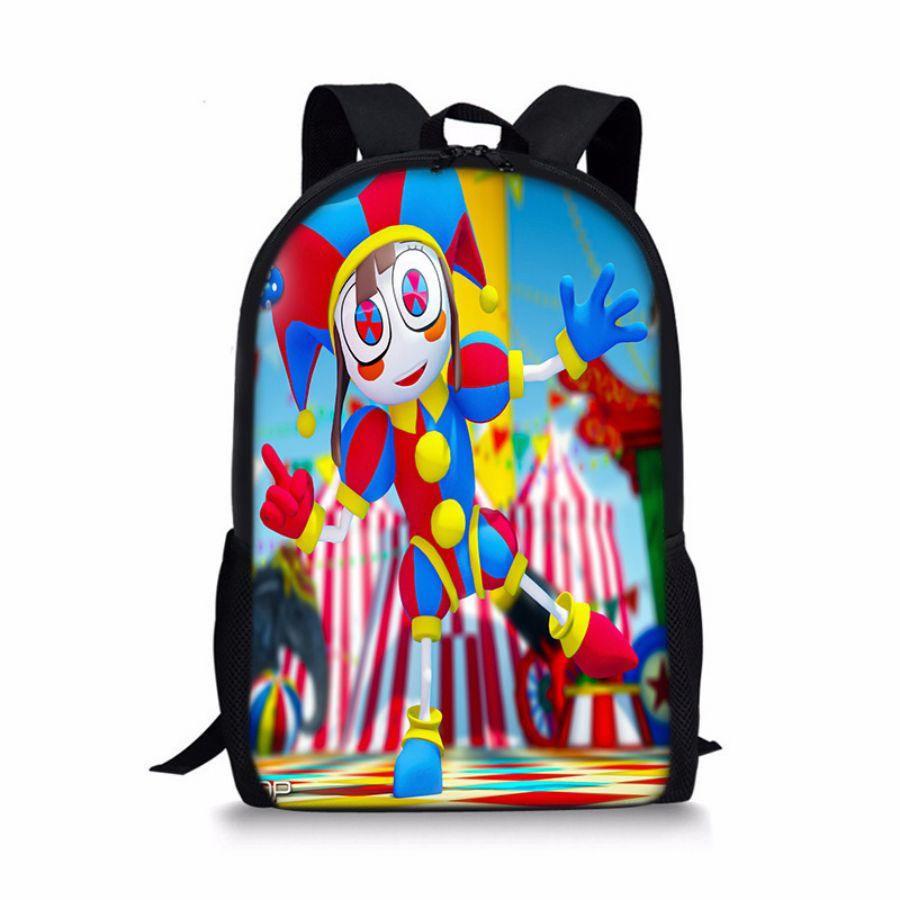 

Дивовижний цифровий цирковий рюкзак Pomni Jax Print Pink School Bags Girls Kindergarten Bag Kids Cartoon Bookbag Small Mochila