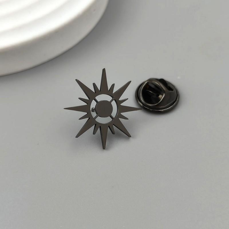European American Small Cuju Sunflower Stainless Steel Brooch Men s Versatile Coat Shirt Cufflink Accessories 18K
