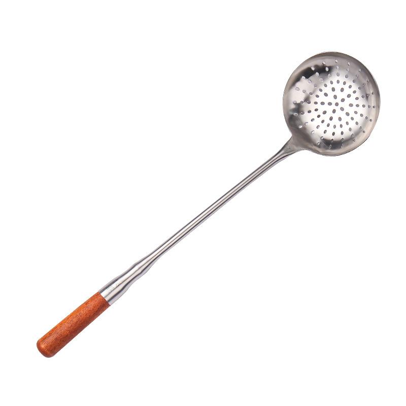 Stainless Steel Slotted Spoon for Scooping Noodles, Large Household Kitchen Filter Screen, Hot Pot Oil Grid Spoon, Chef