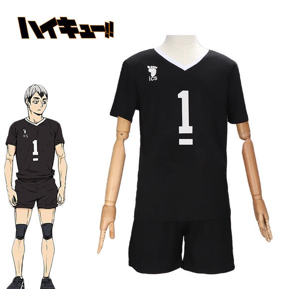 Haikyuu!! Keiji Akaashi & Kotaro Bokuto Men's Campus Sports Cosplay Costume – Short Sleeve Set