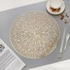 Round Placemats Gold Metallic Placemats 15in PVC Decoration Easy Clean Wipeable Non-Slip Stain Heat Resistant Table Place Mats