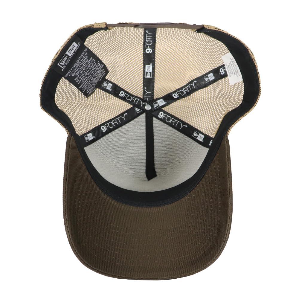 New Era 9FORTY Mesh Solid New Era with 99HeadwearShop Baseball Khaki One Size Fits All Men's Cap, Color, NE205, Sticker, Cap, Chocolate, Mesh, Brown,