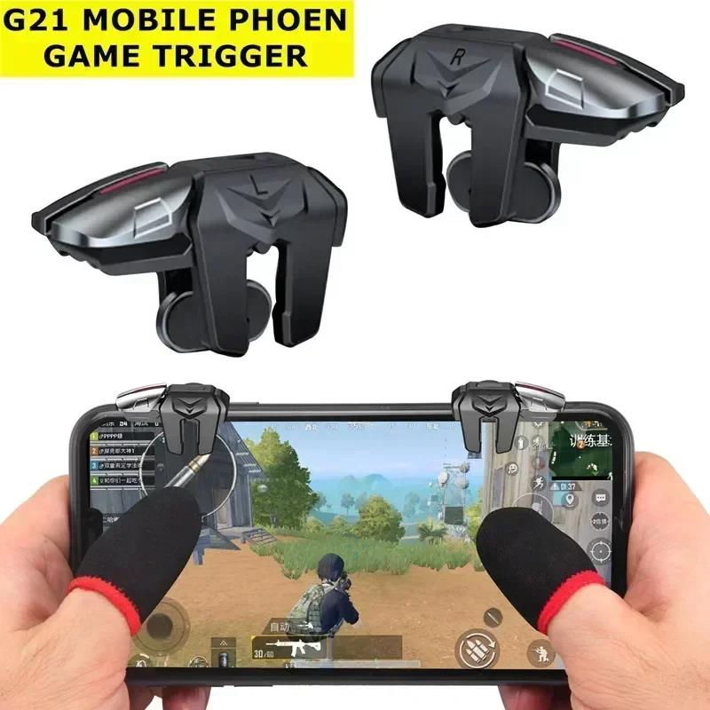 G21 Six Fingers Mobile Phone Game Trigger for PUBG Aim Shooting L1 R1 ABS Key Button for IOS Android Universal Gamepad Joystick 5