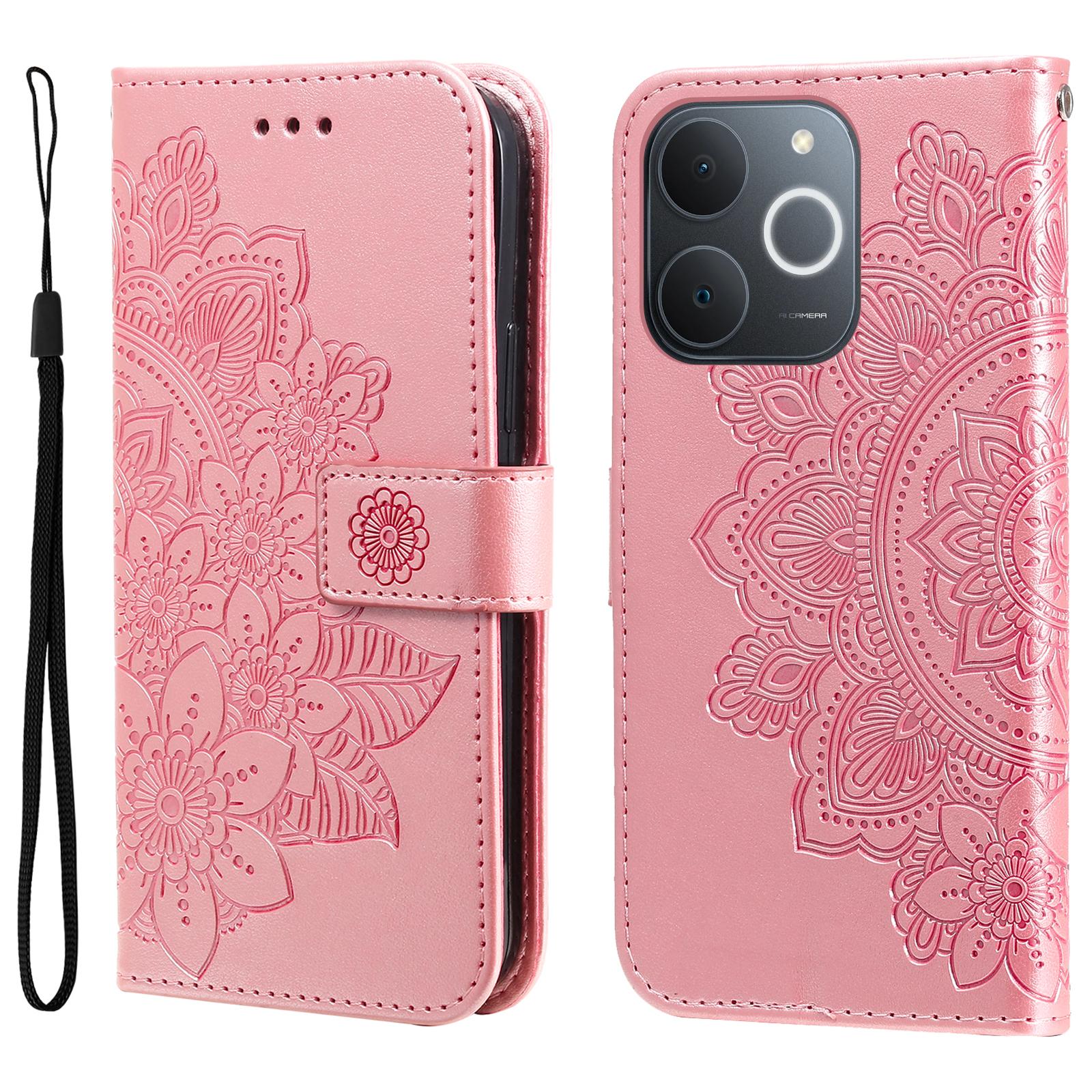 

Для Realme C71 4G (Індія) Чохол Гаманець Стенд з квітковим візерунком зі штучної шкіри Чохол для телефону