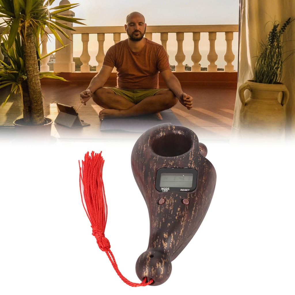 Contatore Digitale di Perline Funzione Reset Spegnimento Automatico Frangia Rossa Portatile Compatto Tasbih Digitale per la Preghiera Islamico Musulmano