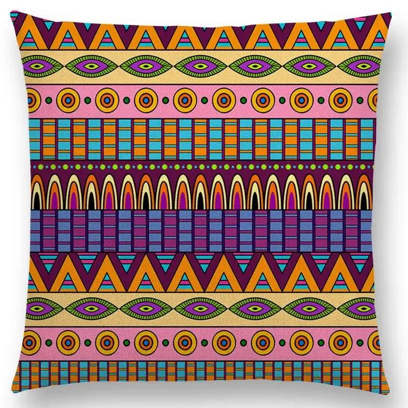 Newest Bohemia Cushion Cover Vintage Pattern Ethnic Striped Navajo Arrow Sofa Throw Pillow Case