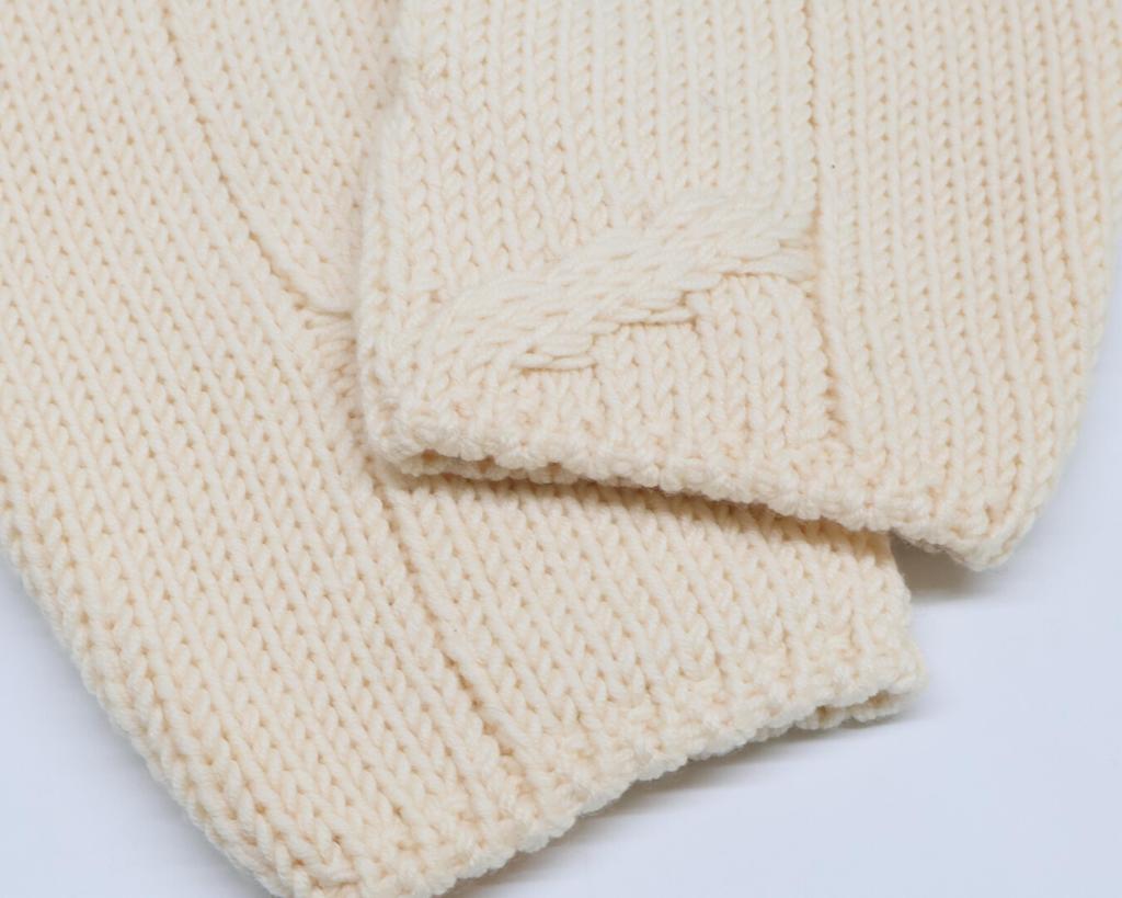 Chanel [Good condition/Domestic Regular Product] 99A P13656V00633 Cable Turtleneck Knit Sweater/ Tops 38 IvoryUsed