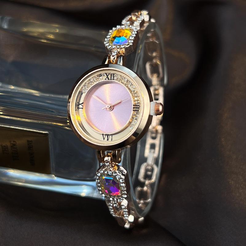 Ball Fire Diamond Delicate Small Dial Ladies Quartz Watch Diamond Bracelet Roman Women's Watch