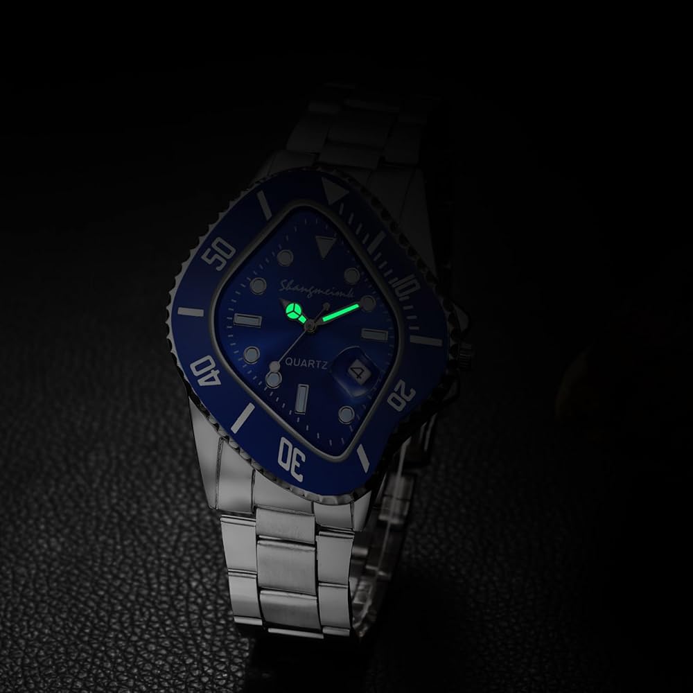 Men's Analog Waterproof Watch Stainless Steel Band Simple Stylish Silver Accessory