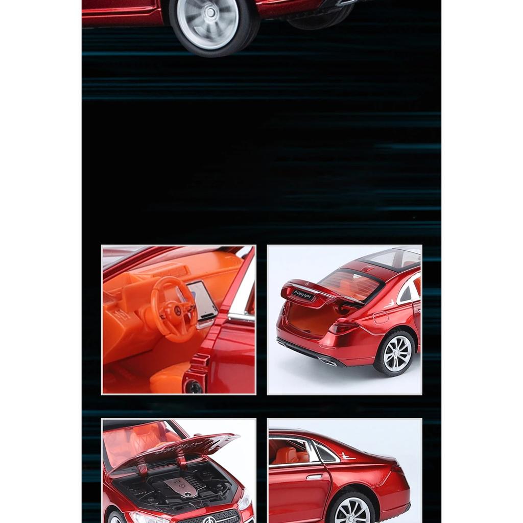 1/24 BENZ C260 Classe C Lega Auto Diecasts & Veicoli Giocattolo Modello Auto Suono e Luce Tirare Indietro Auto Giocattoli Regali