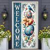 Floral Display Checkered Bow Flower Banner Garden Background Butterfly Accents Welcome Backdrop For Floral Theme Party Garden
