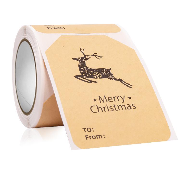 Santa Claus Kraft Paper Christmas Gift Sealing Stickers - Custom Self-Adhesive Labels