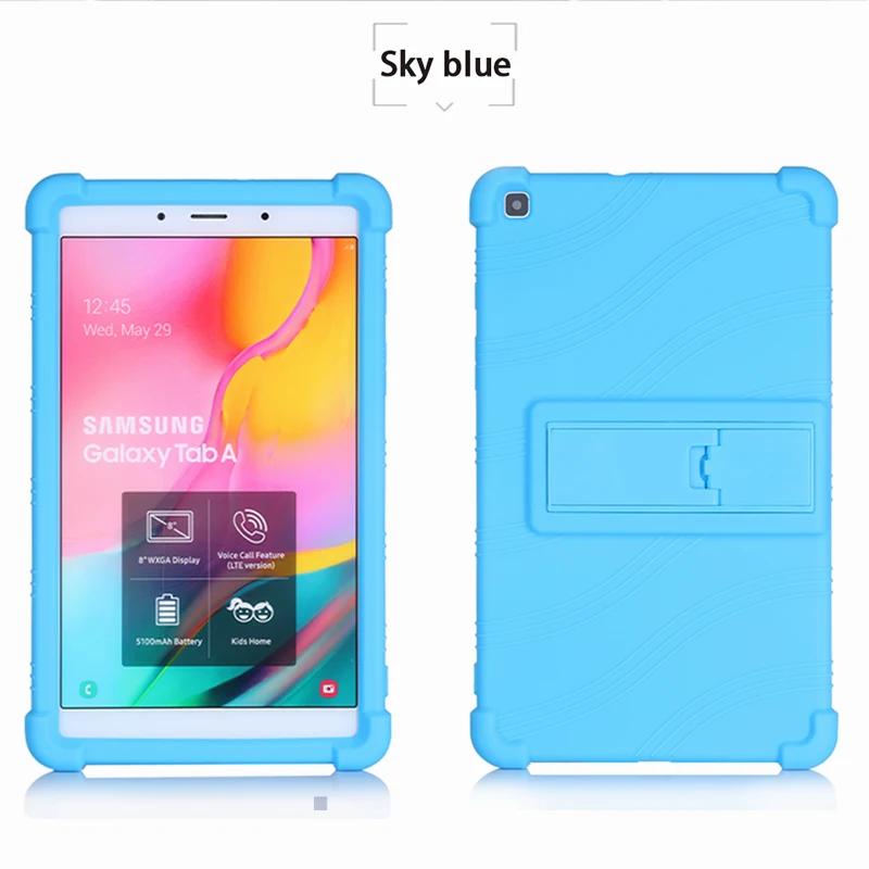Case For Samsung Galaxy Tab A 8.0 2019 SM-T295 SM-T290 Tablet Safe Shockproof Silicone Stand Cover
