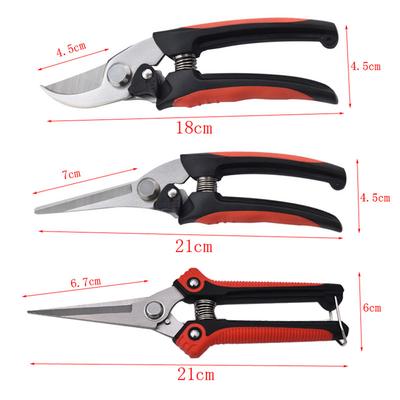 3 PCS Pruning Shears for Gardening Tree Trimming Hand Pruner Manual Garden Secateurs Branch Cutter Stainless Steel
