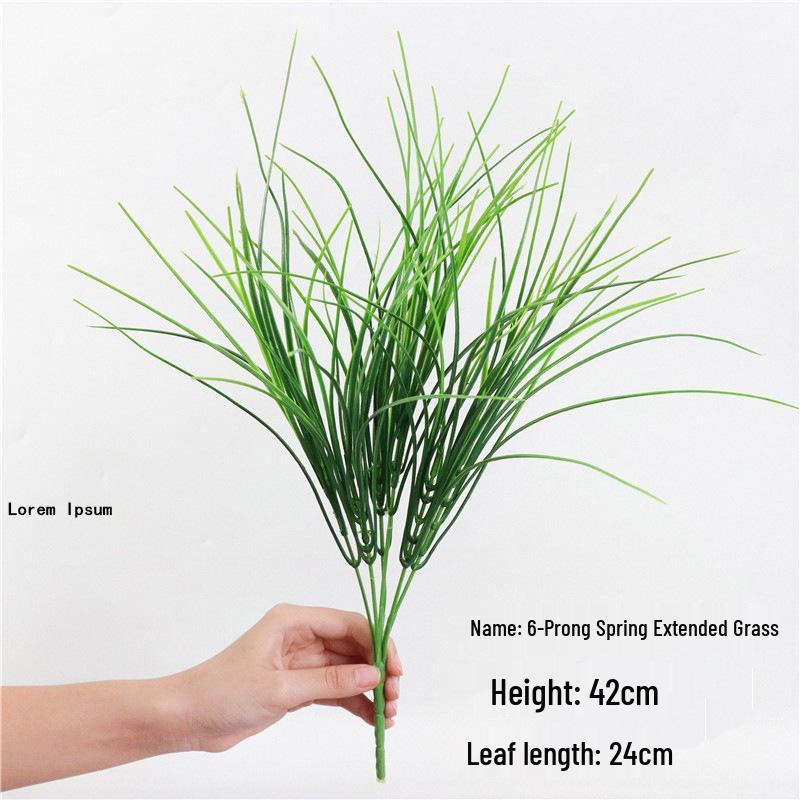 Artificial Green Plant Bundle: Decorative Plastic Grass, Water Grass, Plastic Flower, and Fern.