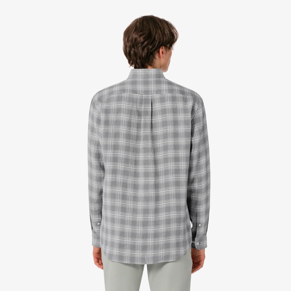 Lacoste Men's Linen Big Check Shirt CH739E-56G5HI