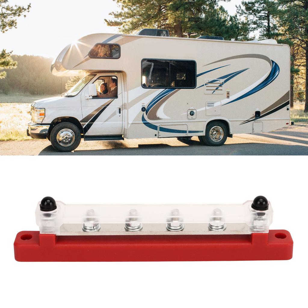 6 Post Power Distribution Terminal Block with Dust Cover M6 Studs 12V to 48V 150A for Cars Boats RVs