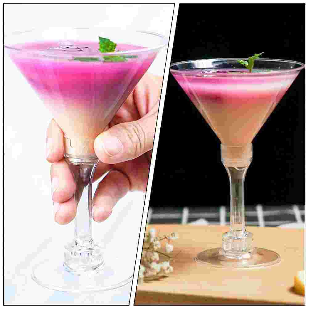 10 Pcs Margarita Glasses Cocktail Cup Espresso Martini Plastic Cups Goblets for Party Transparent