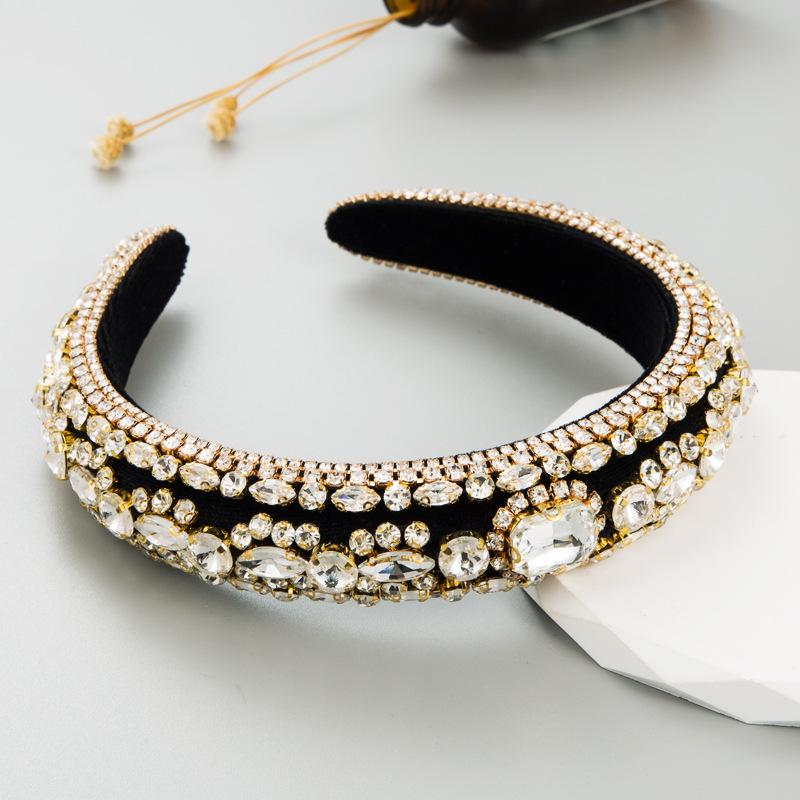 Damen Haarband mit eingelegter Farbe, Kristallschwamm, barock, breite Kante, Kopfbedeckung