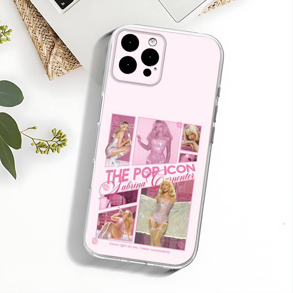 Obal na telefon Singer S-Sabrina Carpenter Pro iPhone 17,16,15,14,13,12,11 Pro,Max,Plus,X,XS,XR,SE4,E Mini Transparentní Měkký Kryt