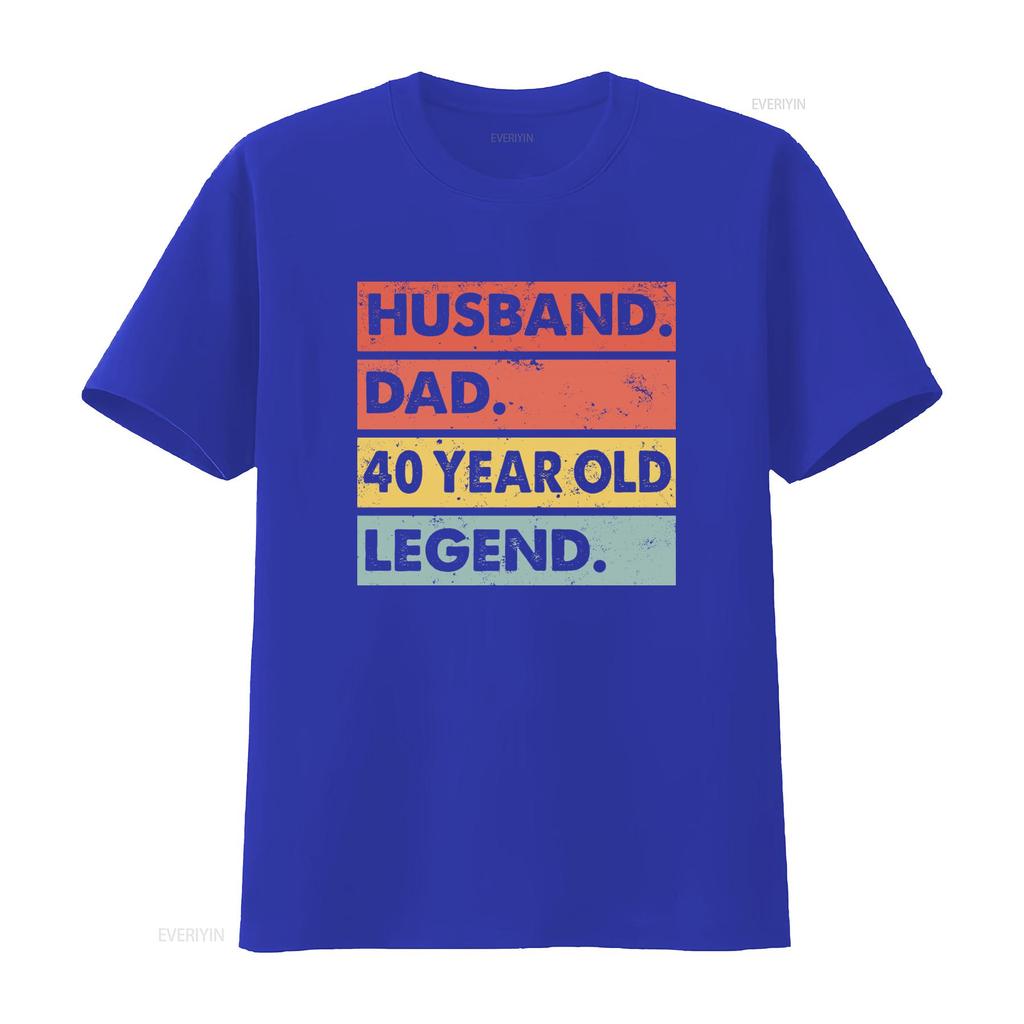 Husband Dad 40 Year Old Legend T Shirt 40th Birthday for Mens Bday vintage Washed Soft graphic Top For Everyday Wear Stylish