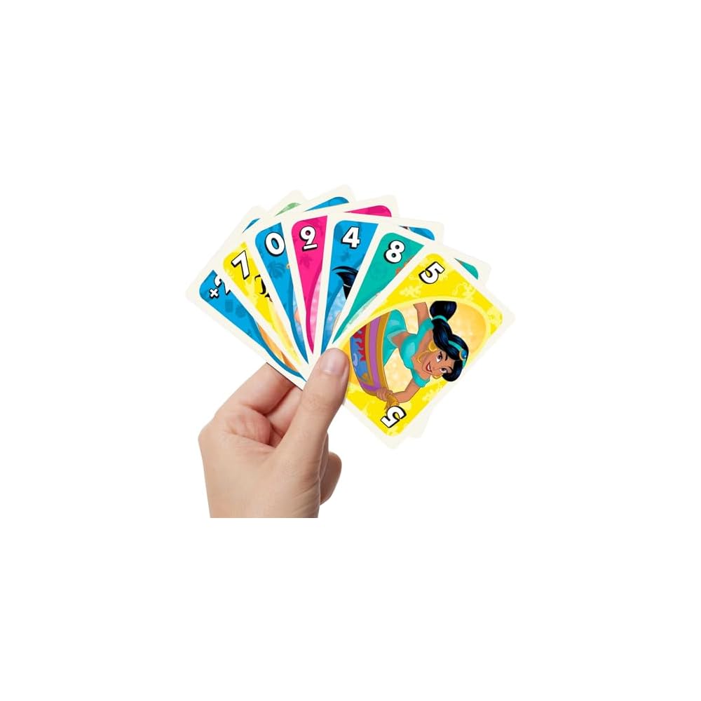 Mattel Uno Disney Princess Card Game 112 Cards for 2-10 Players Ages 7 and Up Pink