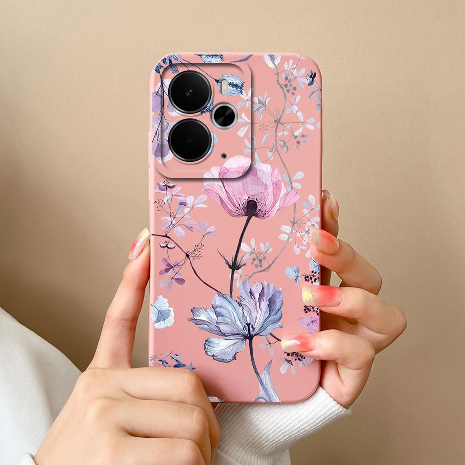 Trendy Floral Soft Silicone Case For Realme 14T 14 Pro Plus Lite 5G Protective Cover For Realme14T Realme14Pro Plus Lite Fundas