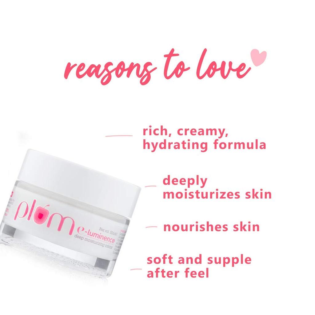 Plum E-Luminence Deep Moisturizing Creme 50ml Pack | Hydrating Face Cream for Normal and Dry Skin Radiance