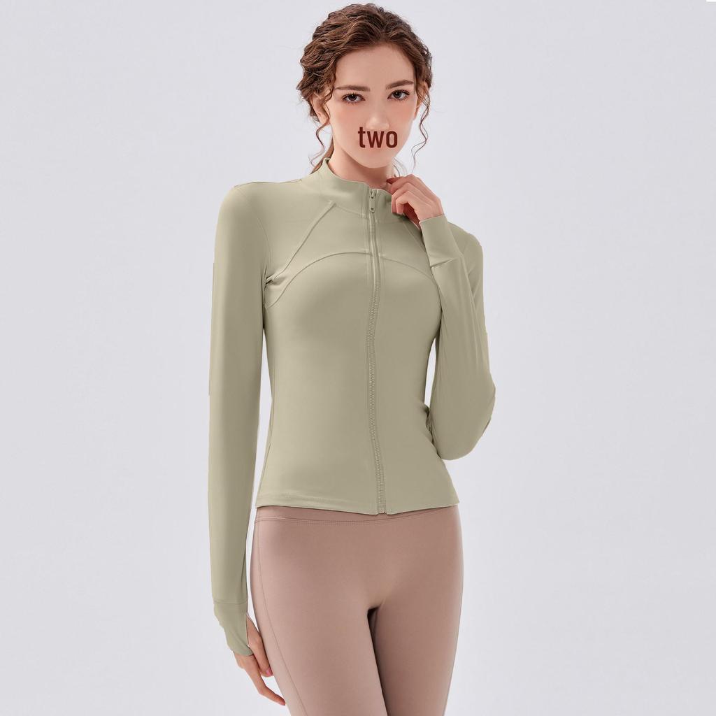 Samt-Reißverschluss Langarm Yoga- und Fitnessjacke für Herbst/Winter Training & Radfahren