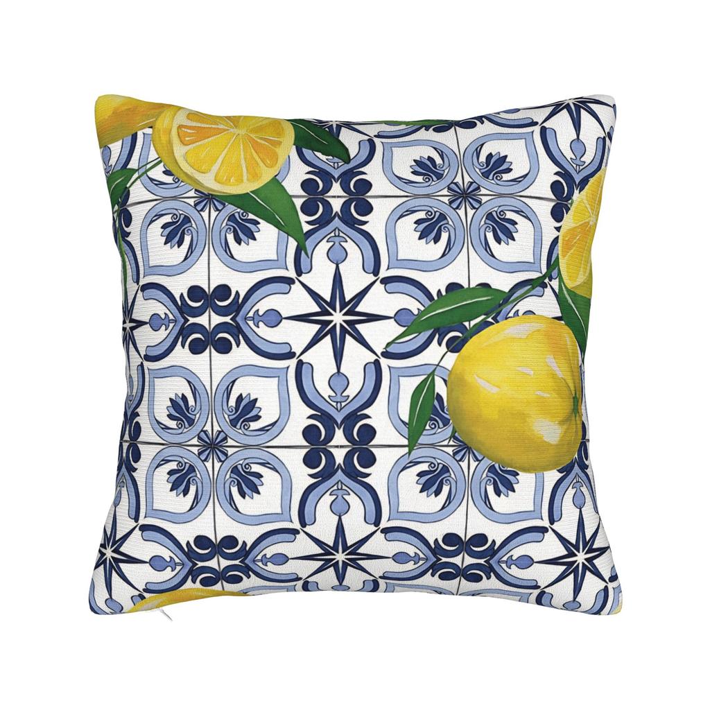 Lemon and Blue Pattern Pillow Cover Comfy Cushion Cover Fashion Pillow Case For Living Room Bed Chair
