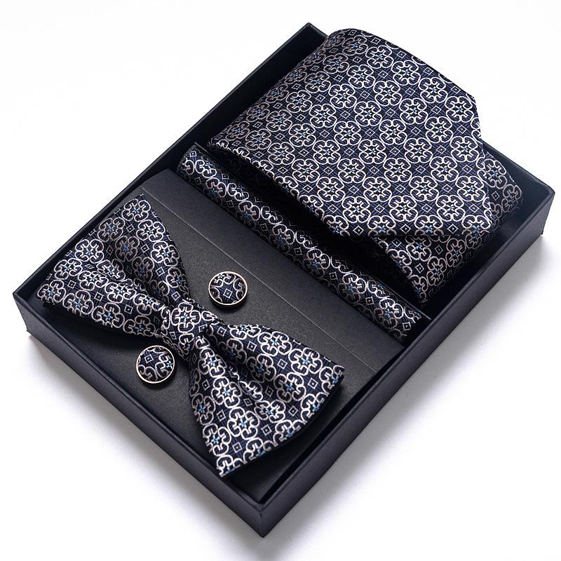 Men'S Tie Bow Tie Set Gift Box 6-Piece Set Tie Business Dress Tie Guangzhou