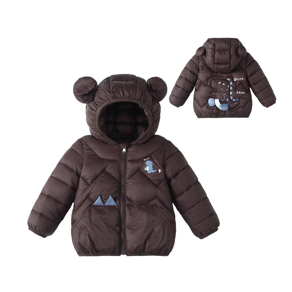 Kids Hooded Down Jacket Long Sleeve Coat for Toddler Boys and Girls