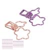 100 Stück Niedliche Büroklammern Cartoon Blumenform Roségold Lila Papierklemmen für Zuhause Schule Büro