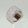 Cao Shi Men's Wide Band Full Diamond Ring - Light Luxury Fashion Wedding Ring