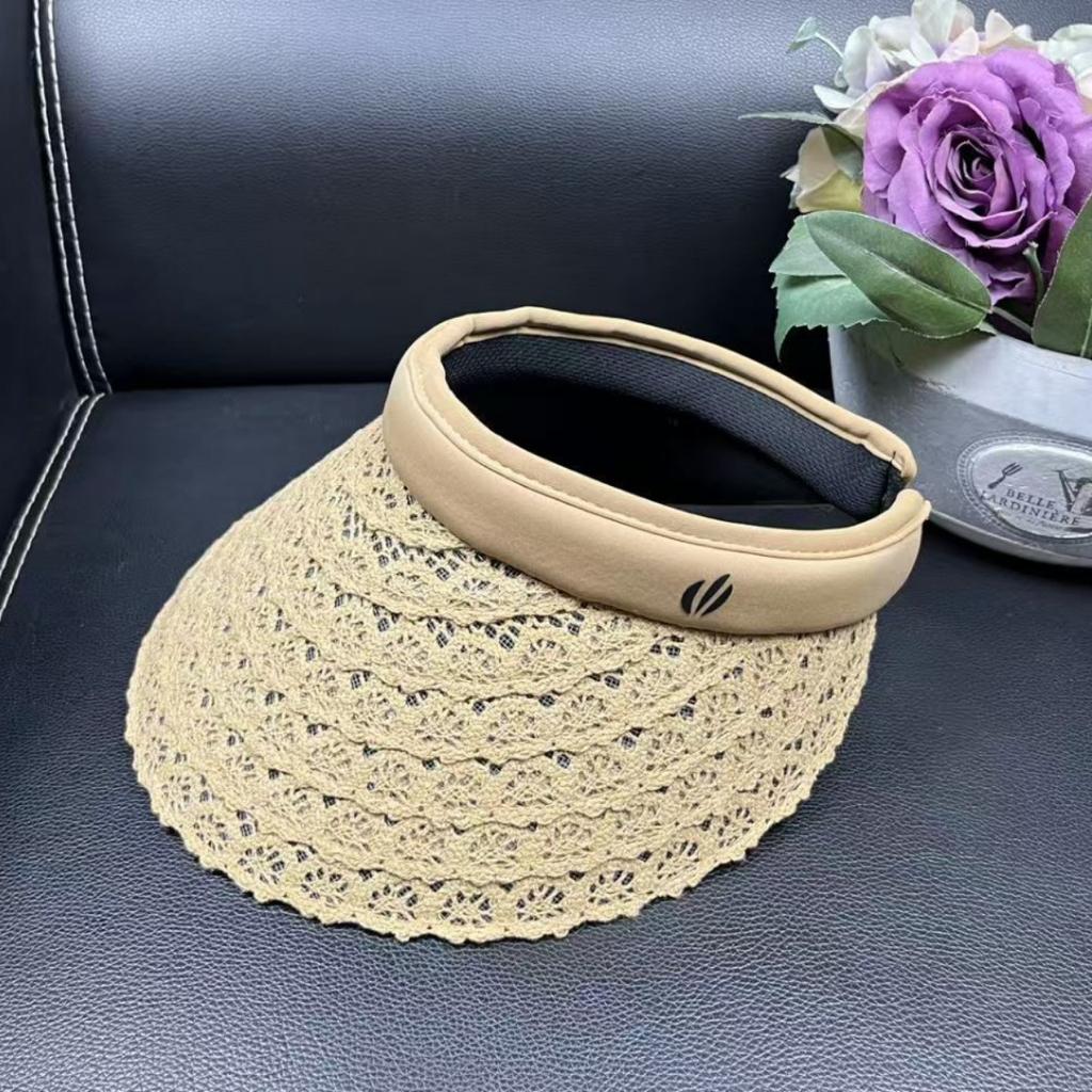 Summer New Lace Sunscreen Empty Top Hat Women's Travel Fashion Versatile Duck Tongue Sun Hat Vacation Beach Sun Hat