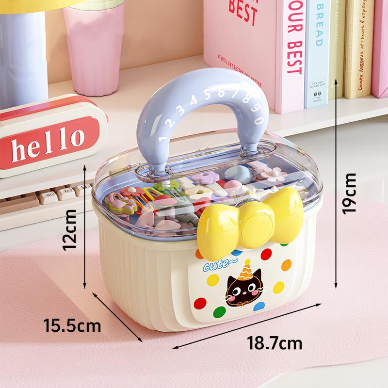 Girl Hair Accessories Storage Box Portable Makeup Organizer Jewelry Storage Box for Hair Ties Hairpin Earring Bracelet Necklace