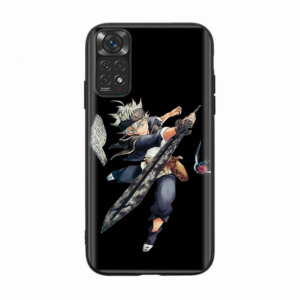 

Черный чехол для Xiaomi Poco X6 X4 M5 M6 F5 F6 C65 C55 C50 C51 C40 Pro Redmi 14C A3X 13C 12C 11T 10A 9C Note 7 6 8A Plus D-61 Black Clover Xiaomi Poco F5 Pro 5G эбеновый